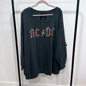 Embroidered Floral AC/DC Sweatshirt